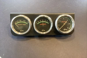 Sun Greenline 3 Gauge Cluster 2 5/8" Water Temp Vacuum Amperes Amp Free Ship - Bild 1 von 10