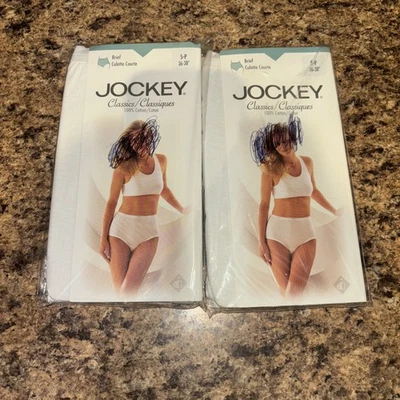 2 NUEVAS Bragas Ropa Interior Mujer Talla 5-P Jockey 1998 Corte Breve Blanco Algodón Foto 1 de 4