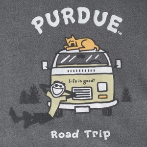 Camiseta Life is Good Purdue Boilermakers MEDIANA Road Trip Manga Larga Jake Negra - Imagen 1 de 11