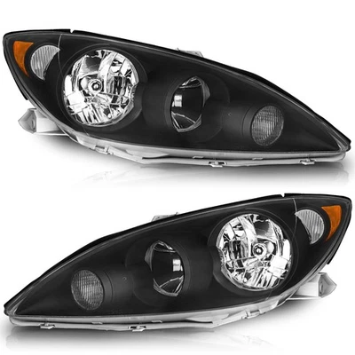 Pair Headlights For 2005-2006 Toyota Camry Black Housing Headlamps, w/o Bulbs Foto 1 de 4