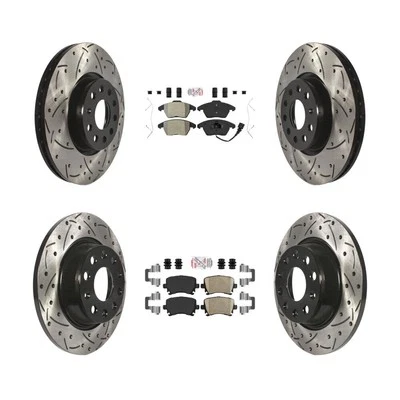 Rotores ranurados perforados cruzados delanteros traseros para Volkswagen CC Passat 2009-2017 oe05 Foto 1 de 4