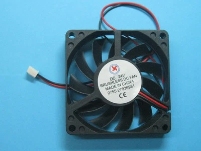 2 pcs Brushless DC Cooling Fan 24V 6010S 11 Blade 60x60x10mm Sleeve Bearing 2pin - Image 1 of 2