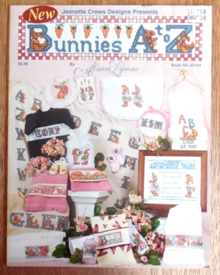 NEW  Jeanette Crews Alma Lynn Cross Stitch Pattern Booklet "Bunnies A to Z" - Image 1 of 4
