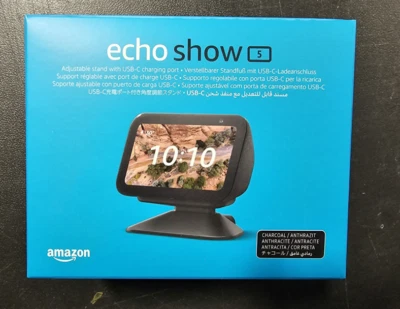 AMAZON Echo Show 5 (3rd Gen) Adjustable Stand w/ USB-C Charging Port - (Charcoal) BNIB