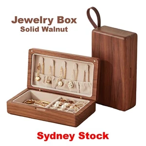 Solid Walnut Jewelry Box - Luxury, Portable Elegance, The Perfect Gift For Her - Picture 1 of 10