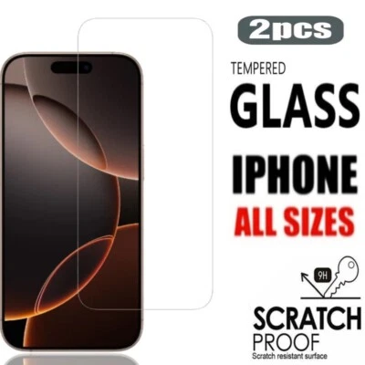 Tempered Glass Screen Protector iPhone 11/12/13/14/15/16 Pro 17 Pro Max - Image 1 of 4