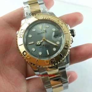 41mm Parnis esfera gary cristal zafiro cerámica fecha reloj automático para hombre - Imagen 1 de 5