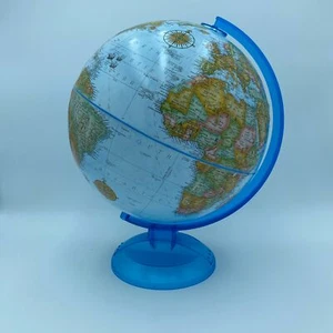 GLOBEMASTER 12 Inch Diameter Textured Globe Blue Stand Replogle Made in USA - Picture 1 of 8