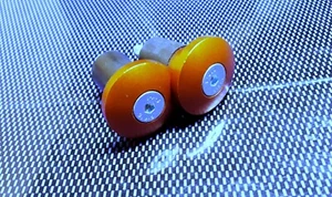 EMBOUT DE GUIDON ALUMINIUM ALU ANODISE ORANGE POUR GUIDON 18mm MOTOS SCOOTERS... - Imagen 1 de 2