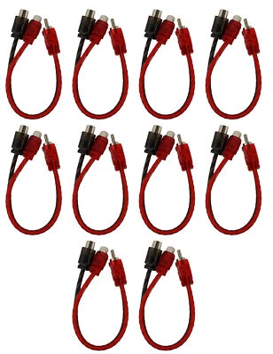 10 x Audio RCA Y Adapter 1 Male 2 Female Jacks Extension Splitter DS18 - Image 1 of 3