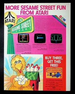 1983 Atari Sesamstraße Big Bird Videospiel Vintage Druck Anzeige - Bild 1 von 1