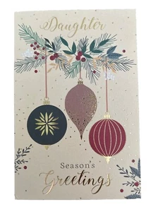 Elegance Traditional Christmas Greeting Card- Daughter Seasons Greetings - Imagen 1 de 4