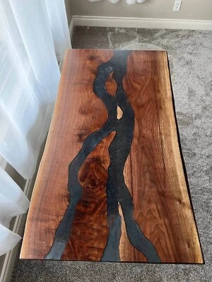 Custom-Made Epoxy Resin Dining Table Handmade Furniture for Versatile Spaces - Image 1 of 4