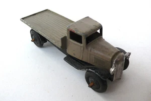 DINKY TOYS ENGLAND  CAMION FLAT TRUCK   REF 25     38/48     ÉTAT DE JEU   GRIS - Imagen 1 de 6