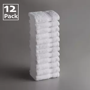 Pack of 24 or 12 White Face Cloths Flannel Wash Cloths Super Soft Luxury 600GSM - Picture 1 of 1