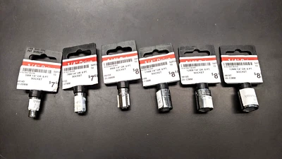 New WRIGHT TOOL 6 Pc. Sockets-1/4" Dr. 6 Point-METRIC- Made in USA Free Shipping - Image 1 of 4