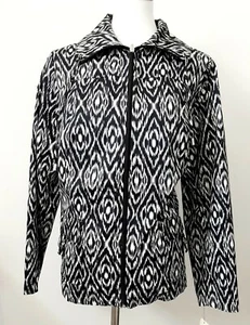 Women's STUDIO WORKS Black and White  Zipper Blazer Jacket in Size 1X  - Picture 1 of 12