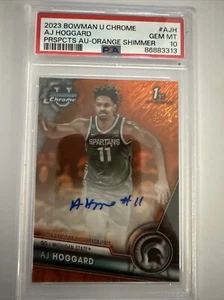 2023 Bowman U Chrome #AJH AJ Hoggard Orange Shimmer Pros Auto 1st RC /25 PSA 10 - Picture 1 of 9