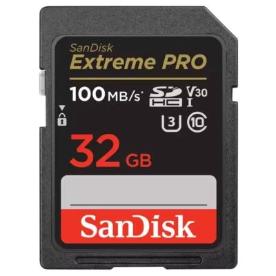 SanDisk Extreme PRO SDHC card 100MB s UHSI U3 V30 32GB  SDSDXXO-032G-GN4IN - Image 1 of 4