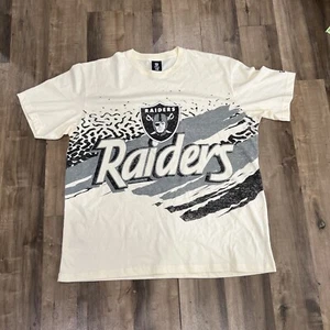 New Era Raiders Retro Splash Shirt Size Mens 2XL Oversized NWOT IVORY NFL - Picture 1 of 7