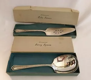 Vintage 1920's RCCO Rogers Bouquet Silverplated BERRY SPOON Cake Server VENDOME - Picture 1 of 10
