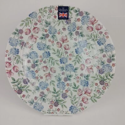 Queen's Churchill Emma Platter Serving Plate China HTF - Floral Pink Purple Blue - Image 1 of 4