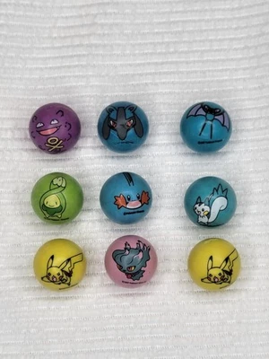 Pokémon Nintendo 2007 Jakks Pacific Marbles Some UV Reactive Lote de 9- Conjunto 2 - Imagem 1 de 4