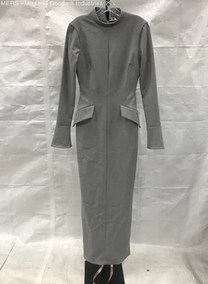 House of CB Women Grey Solid Marie-Louise Maxi Dress - Size Small - Image 1 of 4