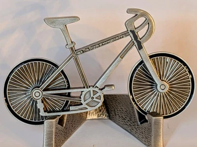 🚲 Bicycle Geocoin – Antique Silver – Regular Edition – Trackable – Unactivated - Image 1 of 2