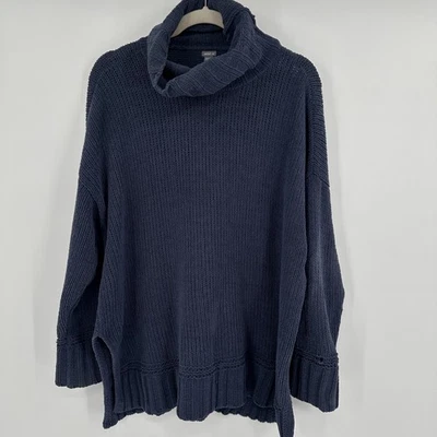Aerie Sweater Womens Medium Blue Cowl Neck Pullover Chunky Knit - Image 1 of 4