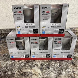 Lot 5 Satco 13W LED PAR30/LN/NFL 3500k 1000 Lumens Natural White s9427 DIMMABLE - Picture 1 of 6