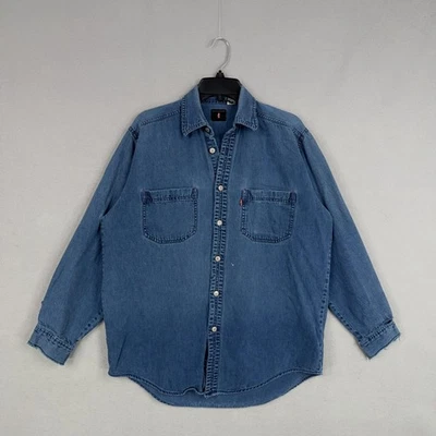 Camisa Vaquera Levis De Colección Para Hombre Mediana Roja Pestaña Hong Kong Botón Delantero Años 90 Foto 1 de 4