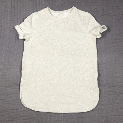 Lululemon 衬衫女式 4 Heather 灰色 All Time T 恤弹力法国 Terry Run 健身房 — 第 1/4 张图片