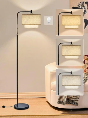 Lâmpada de assoalho moderna 64" para sala de estar quarto, lâmpada de assoalho arco com 3 cores Tempe - Imagem 1 de 4