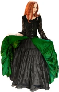Gonna medievale gotica vittoriana gonna da sposa gonna a ballo nera verde 36 38 40 42 - Foto 1 di 20
