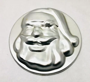 Wilton Santa Claus Christmas 1974 Face Aluminum Cake Pan Mold Silver 503-555 - Picture 1 of 5