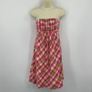 Lilly Pulitzer Vestido Sin Tirantes Rosa Cuadros Calado Mini Algodón Mujer 2 - Imagen 1 de 4