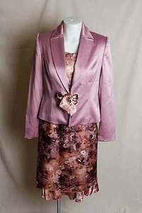 Women’s Silk Line 3PC Dress Suit  Jacket, Skirt, Top Floral Pink Size 6 - Picture 1 of 12