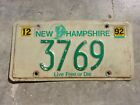 New Hampshire 1992 license plate #  3769