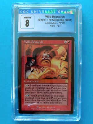 FOIL🌈🎓🔥Wild Research🔥🎓🌈Apocalypse | Vintage 2001 MTG | NM++/Mint CGC 8! - Image 1 of 2