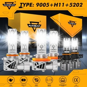 AUXBEAM LED Headlight & Fog Bulbs 6500K For Chevy Silverado 1500 2500 2007-2015 - Picture 1 of 12