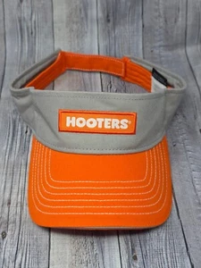 Hooters Visor Gray and Orange Strap Back Sun Visor Souvenir Work Uniform NEW - Picture 1 of 6