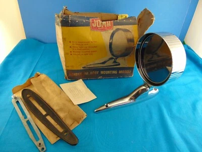 Espejo de puerta guardabarros Joma Aftermarket años 50 metal pesado cromado EE. UU. verdadero vintage Foto 1 de 4