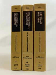 Donald Knuth THE ART OF COMPUTER PROGRAMMING 3 Volumes 1981 (2e) 1997 (3e) hc VG - Imagen 1 de 9