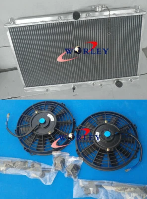 Radiador de aluminio + ventilador para HONDA Prelude 2.2L1997-2001 y ACCORD CD 1993-1997 MT Foto 1 de 4