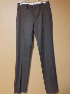 Benetton Brown Plaid Polyester/Viscose Blend Slim Fit Pants - Size 54 - Picture 1 of 7