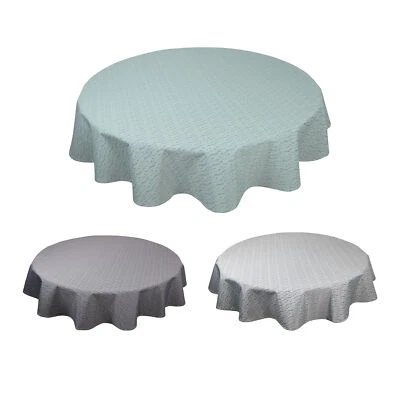 Tischdecke Outdoor ø 145 cm rund Jacquard wasserabweisend Garten Terrasse Balkon - Bild 1 von 4