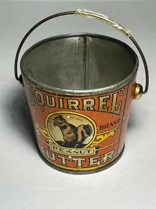 Vintage 13 Ounce Squirrel Peanut Butter Bucket Tin - Picture 1 of 7