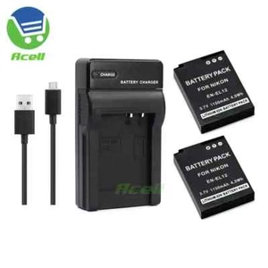 USB Charger or EN-EL12 Battery for Nikon COOLPIX A1000 A900 B600 W300 S70 Camera - Picture 1 of 9