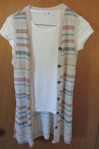 Beauties cardigan vest and cap sleeve top sz. 10-12M girls 2 pc. set NWT - Picture 1 of 13